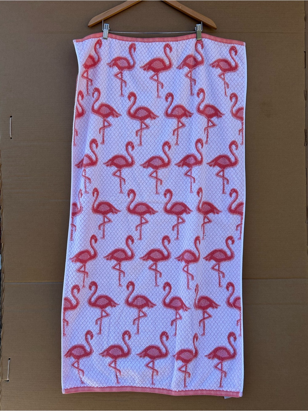Save Island Spa Flamingo Towel Cotton Beach Bath Towel Terry VTG 2002